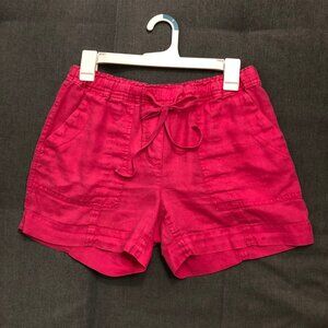 100% LINEN - Cremieux Women - Bright Pink - XS - Shorts with Pockets